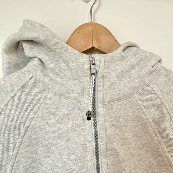 Lululemon Scuba Oversized 1/2 Zip Hoodie Heathered Core Ultra Light Grey XS/S - Picture 7 of 11